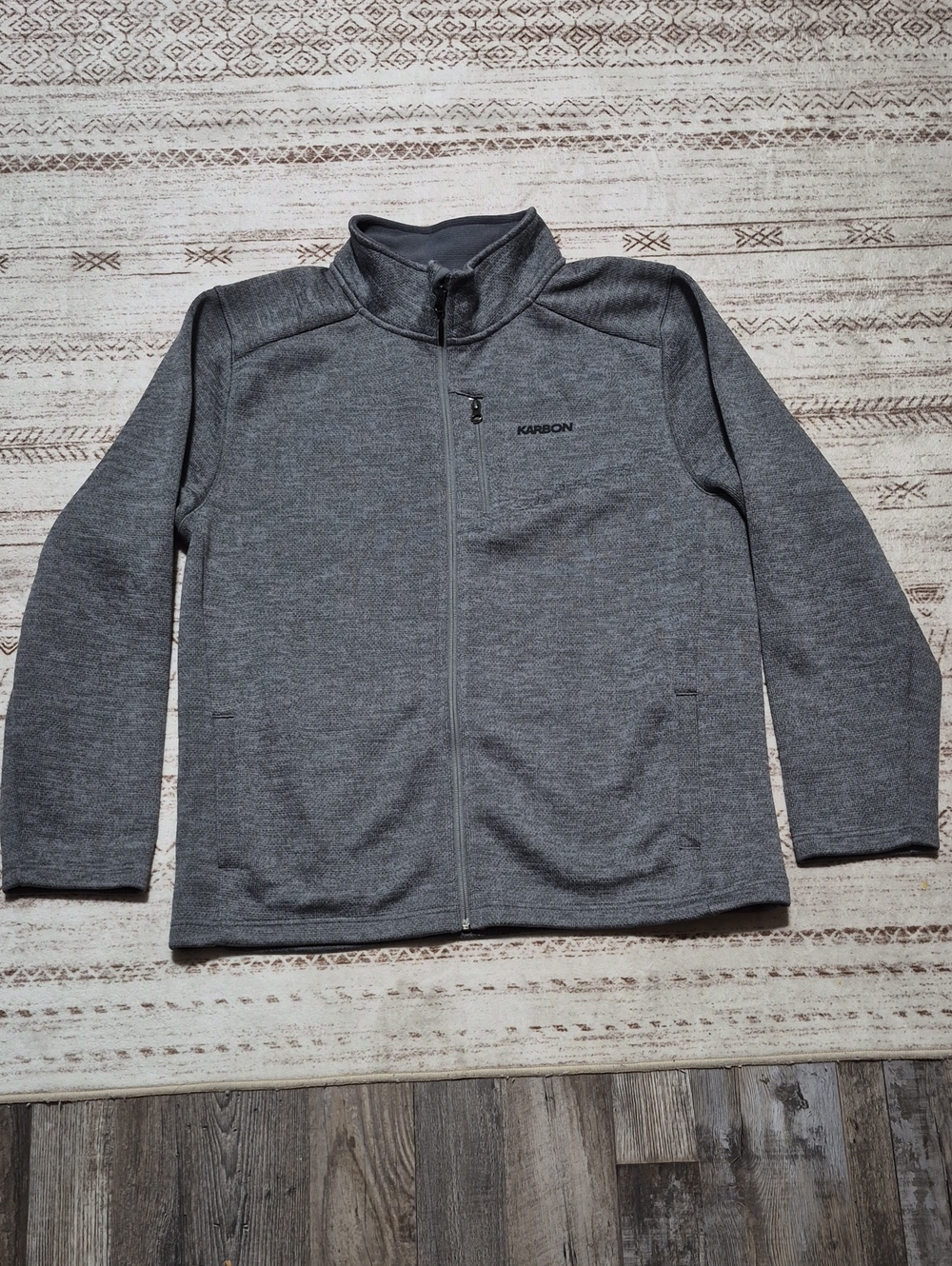 Karbon Men's Grey Full-Zip Sweater